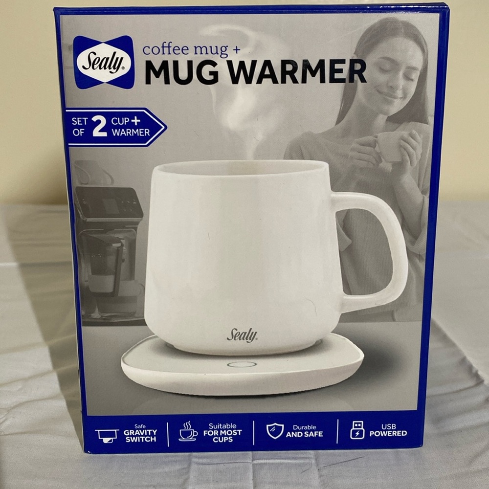 Sealy coffee mug & mug warmer                NWT